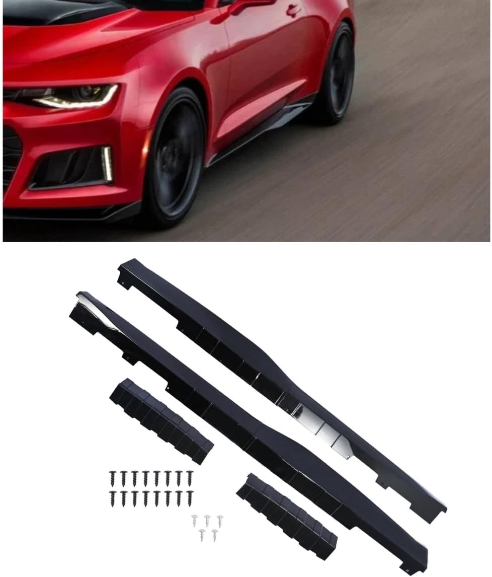 Side Skirts ZL1 Style Gloss Black Painted 1 Pair Compatible with Chevy Camaro 2016-2022 LT SS RS (Coupe and Convertible Model), Body Kit Rocker Panel Extension Guard Splitters (ABS Plastic) - Image 3