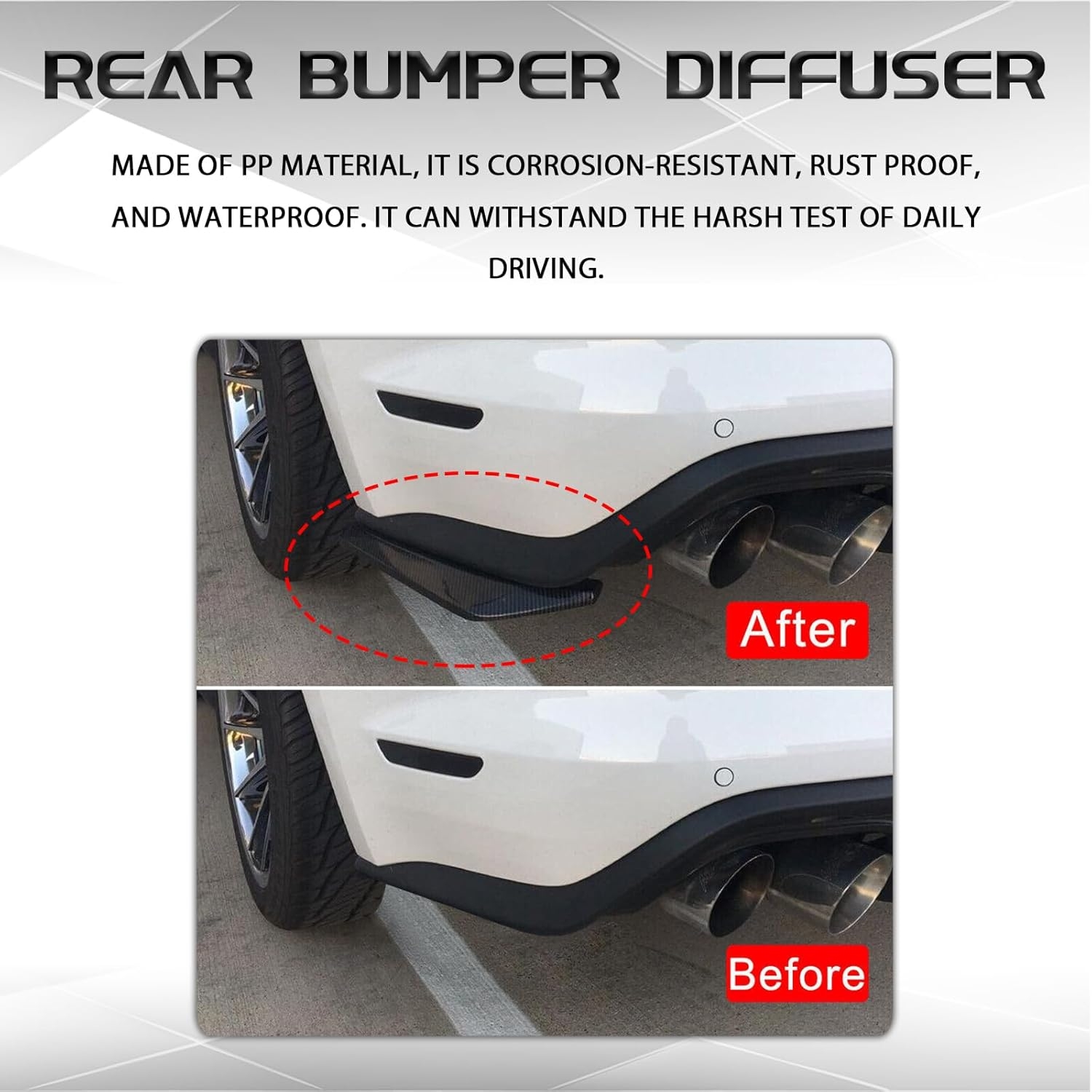 2PCS Car Spoiler Wniversal Mini Spoiler, Car Rear Diffuser Side Skirts ...