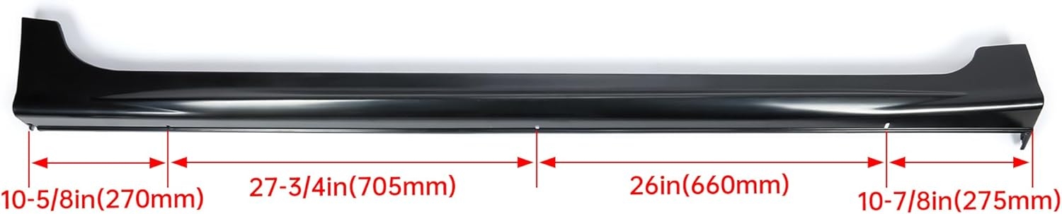 HECASA Side Skirts Compatible with 2012-2015 Honda Civic 4-Door Sedan Spoiler Extension Splitter Rocker Panels Pair Black - Image 3