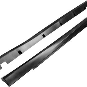 IKON MOTORSPORTS, Side Skirts Compatible with 2011-2023 Dodge Charger, SRT Style Unpainted Black Side Skirt Extension Rocker Panel Driver Passenger Side, 2012 2013 2014 2015 2016 2017 2018 2019