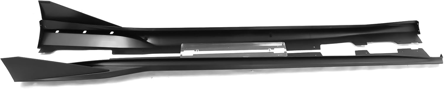 IKON MOTORSPORTS, Side Skirts Compatible with 2016-2024 Chevy Camaro, IKON V3 Style Matte Black PP Side Skirt Moulding Rocker Panel Extension Splitters, 2017 2018 2019 2020 2021