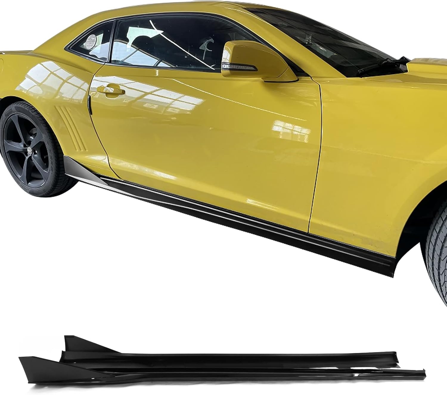 IKON MOTORSPORTS, Side Skirts Compatible with 2016-2024 Chevy Camaro, IKON V3 Style Matte Black PP Side Skirt Moulding Rocker Panel Extension Splitters, 2017 2018 2019 2020 2021 - Image 9