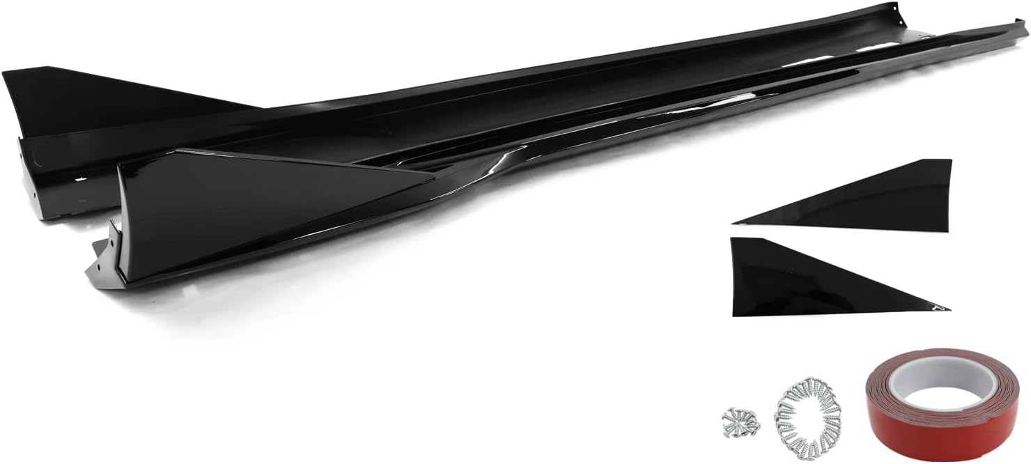 IKON MOTORSPORTS, Side Skirts Compatible with 2016-2024 Chevy Camaro, IKON V3 Style Matte Black PP Side Skirt Moulding Rocker Panel Extension Splitters, 2017 2018 2019 2020 2021 - Image 11