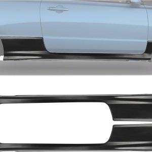 HECASA Side Skirts Compatible with 2006-2011 Honda Civic Coupe 2-Door Rocker Panels Guard Side Splitter Extension Body Kit Replacement Pair Black