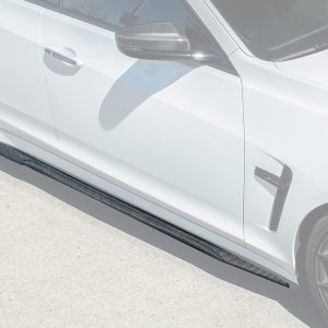 Replacement for 2016-2019 Cadillac CTS-V | Carbon Package Style Carbon Fiber Side Skirts Rocker Panel Extensions