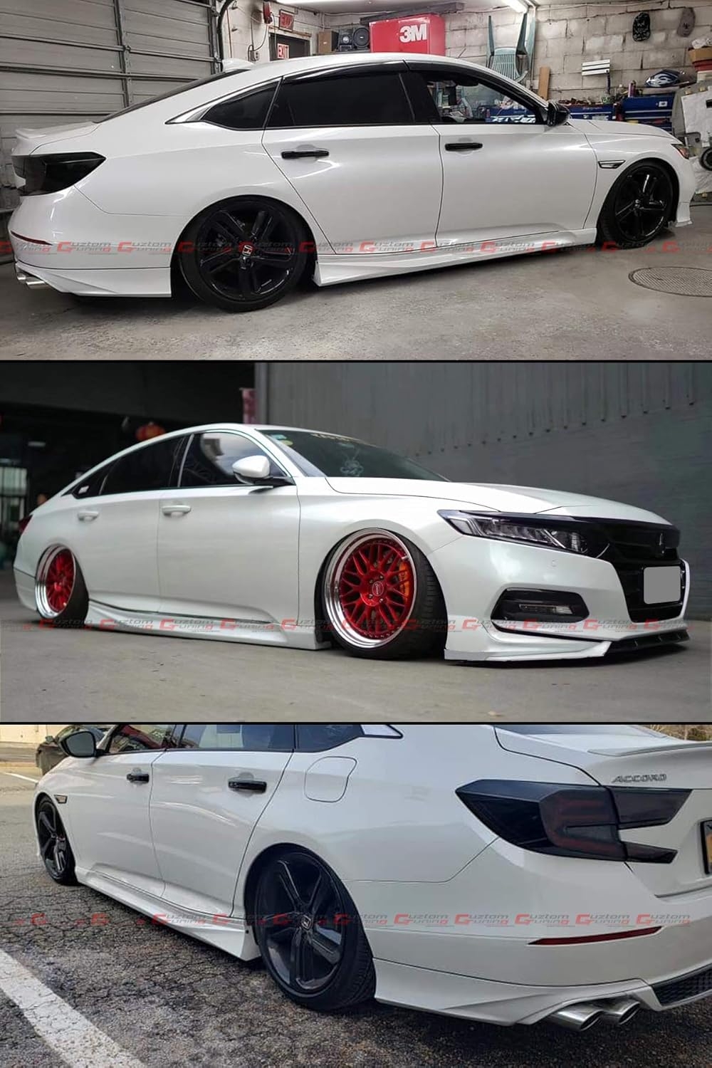 Painted Platinum White Pearl Add-on JDM Side Skirt Extensions Compatible with 2018-2022 Honda Accord LX EX EX-T Touring Sport - Image 4