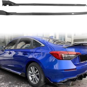 Side Skirts, Compatible with 2022-2026 Honda Civic 4-Door Sedan Hatchback, PP Carbon Fiber Print Type R Rocker Panel Side Splitter Bottom Line