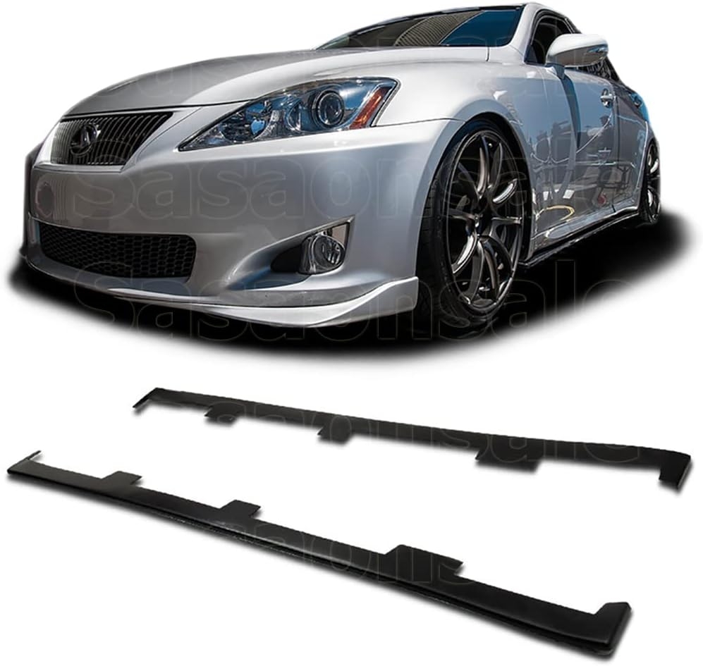 Compatible with/Replacement for Side Skirt Lip, UL Style PU Rocker Panel Splitter, Fits 2006-2013 Lexus IS250 IS350 and 2006-2011 BMW 3-Series E90 E92 E93 M3 - Image 2