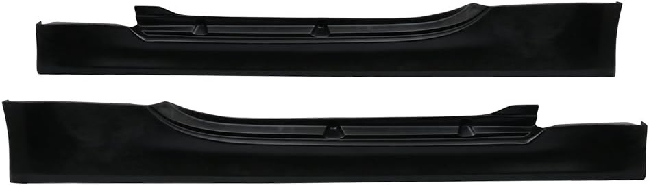 Side Skirts Compatible With 2003-2009 Nissan 350Z, V Style Black PU Sideskirt Rocker Moulding Air Dam Chin Panels by IKON MOTORSPORTS, 2004 2005 2006 2007