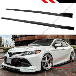 Cuztom Tuning JDM GT Style Black Side Skirt Extension Compatible for 2018-2020 Toyota Camry LE SE XSE XLE Hybrid