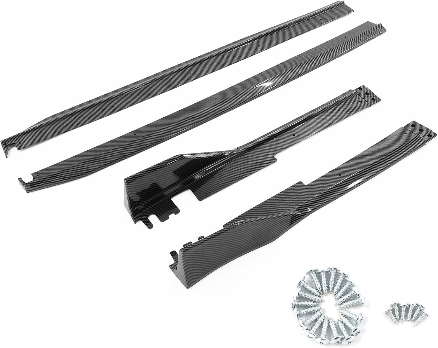 FREEMOTOR802 Side Skirts Splitters Rocker Panels Extensions, Compatible with 2022-2025 Honda Civic 11th Gen Sedan, Type R Style Carbon Fiber Print PP 4PCS Pair Body Lower Trim Panels Guards Protectors - Image 5