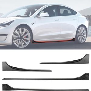 Carbon Fiber Side Skirts Compatible with 2017-2023 Tesla Model 3