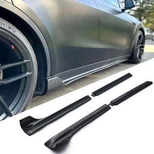 Side Skirt 4PCS for Tesla Model Y 2020 2021 2022 2023 2024 Side Extension Splitter Rocker Panel ABS Plastic (Glossy Black)
