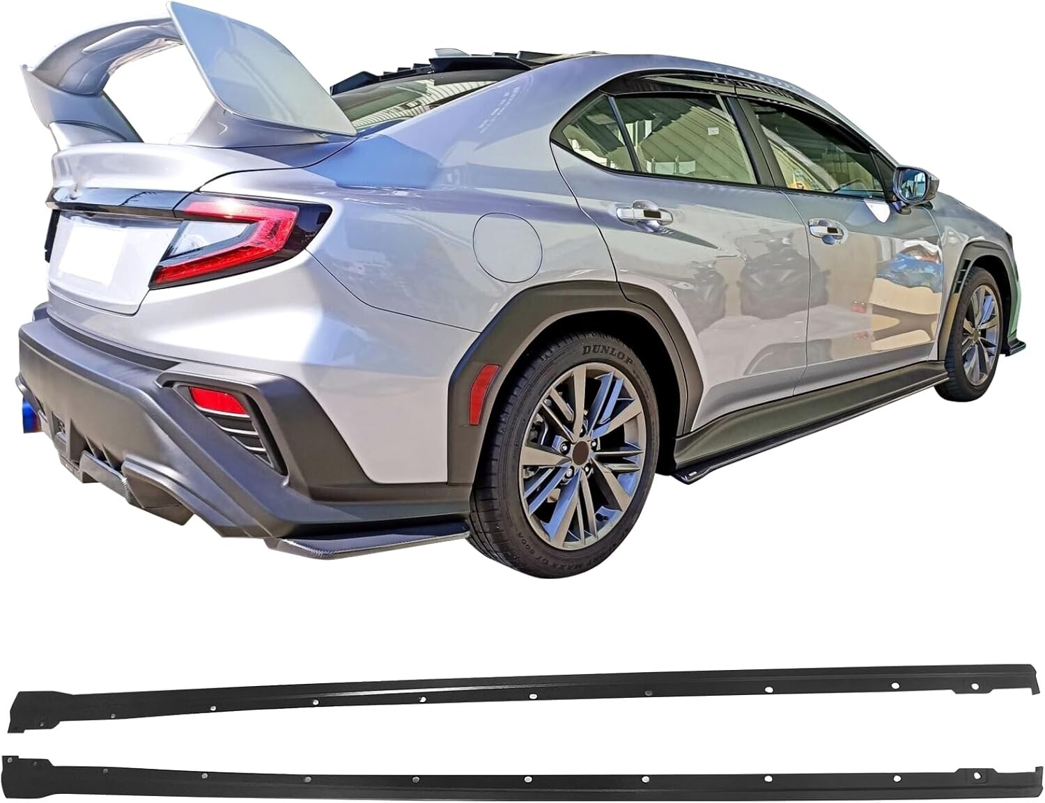 IKON MOTORSPORTS, Side Skirts Compatible with 2022-2025 Subaru WRX, Unpainted Black ABS Plastic Rocker Panel Splitter Spoiler Lip Pair - Image 2