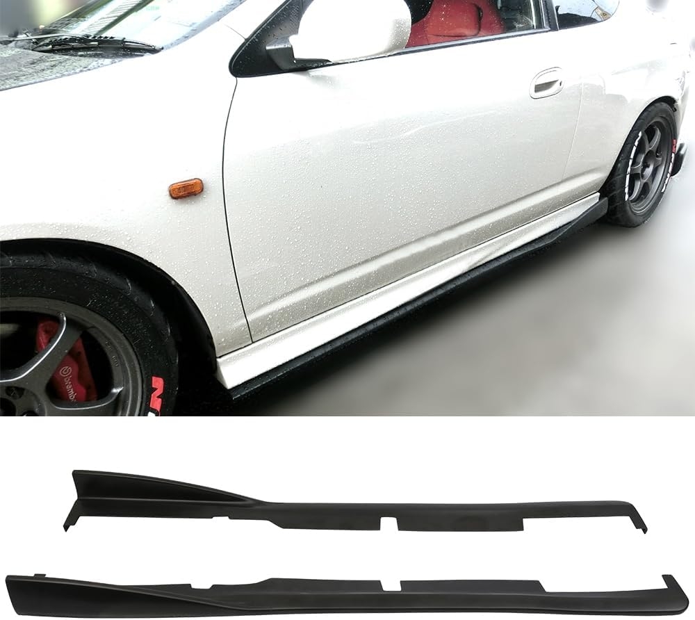 Side Skirts Compatible with 2002-2006 Acura RSX DC5, CS Style Black PU Sideskirt Rocker Moulding Air Dam Chin Diffuser Bumper Lip Splitter by IKON MOTORSPORTS, 2003 2004 2005 - Image 3