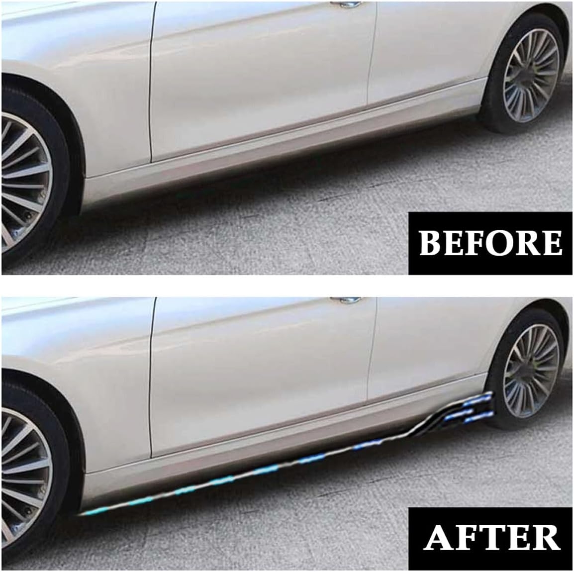 Side Skirts Body Kit Panel Splitter Gloss Black Fit for T0Y0TA Corolla 2010-2022 SE XSE LE XLE 2M/78.7'' - Image 2