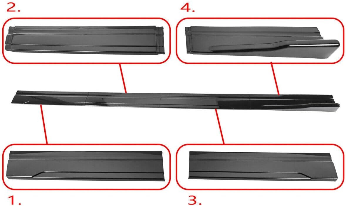 Side Skirts Body Kit Panel Splitter Gloss Black Fit for T0Y0TA Corolla 2010-2022 SE XSE LE XLE 2M/78.7'' - Image 5