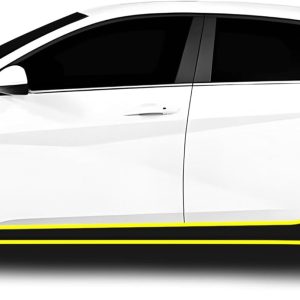 BOGAR TECH DESIGNS Precut for Hyundai Elantra 2021+ Vinyl Side Skirt Rocker Panel Overlay, Gloss Black