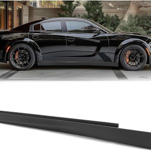 HECASA Side Skirt Compatible with 2012-2023 Dodge Charger Replacement for 1QA50TZZAF CH1607102 Rocker Panel Guard Molding PP Plastic Black Passenger Side