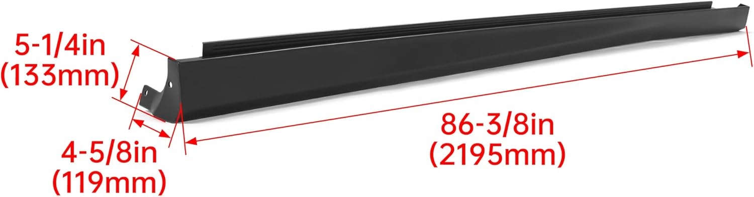 HECASA Side Skirt Compatible with 2012-2023 Dodge Charger Replacement for 1QA50TZZAF CH1607102 Rocker Panel Guard Molding PP Plastic Black Passenger Side - Image 2