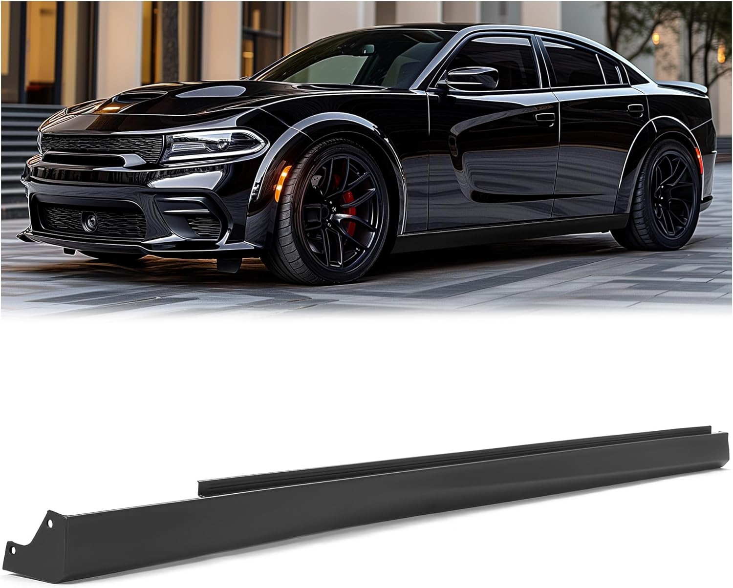 HECASA Side Skirt Compatible with 2012-2023 Dodge Charger Replacement for 1QA50TZZAF CH1607102 Rocker Panel Guard Molding PP Plastic Black Passenger Side - Image 10