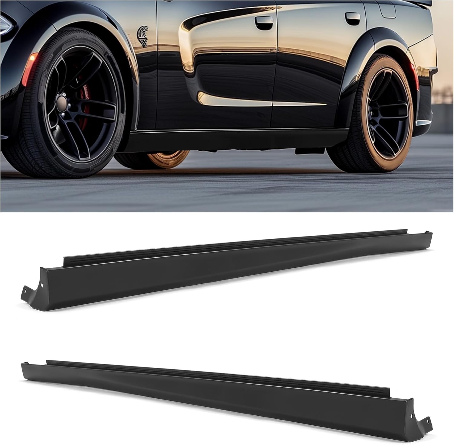 HECASA Side Skirt Compatible with 2012-2023 Dodge Charger Replacement for 1QA50TZZAF CH1607102 Rocker Panel Guard Molding PP Plastic Black Passenger Side - Image 19
