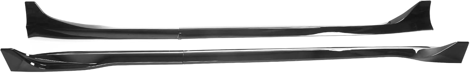 IKON MOTORSPORTS, Side Skirts Compatible with 2017-2025 Tesla Model 3, Gloss Black ABS Plastic IKON Style Side Skirt Extension Rocker Panel 4PC, 2018 2019 2020 - Image 2