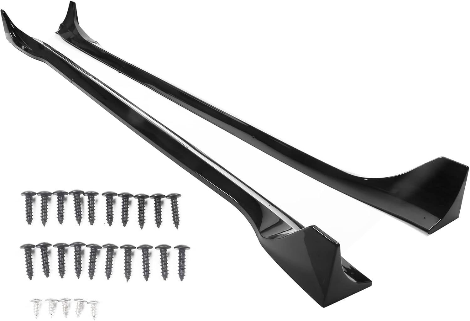 IKON MOTORSPORTS, Side Skirts Compatible with 2017-2025 Tesla Model 3, Gloss Black ABS Plastic IKON Style Side Skirt Extension Rocker Panel 4PC, 2018 2019 2020 - Image 5