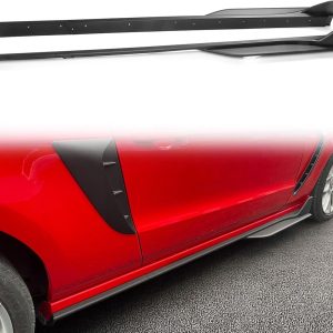Side Skirts Compatible with 2010-2014 Ford Mustang, Matte Black GT500 Style ABS Plastic Side Extension Rocker Panel Spoiler, 6PC
