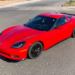 Replacement for 2005-2013 Chevrolet Corvette C6 Base Models | ZR1 Style Side Skirts Rocker Panels Extension with Mud Flaps Pair (ABS Plastic – Primer Black)