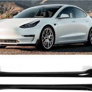 Kojem Side Skirt Extension Replacement 4Pcs Compatible with Tesla Model 3 2017-2023 Rocker Panels Guard Body Kit Black ABS Plastic Painted Side Trim