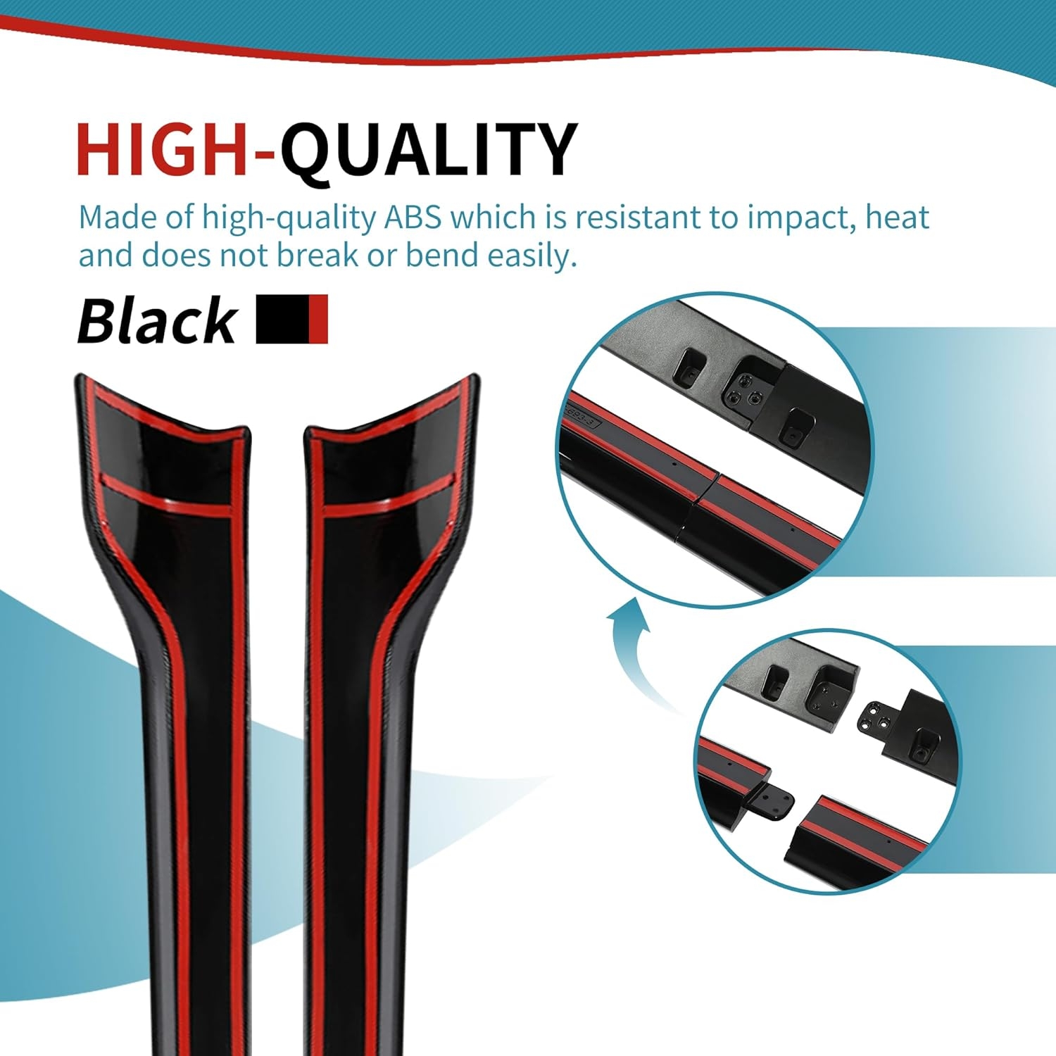 Kojem Side Skirt Extension Replacement 4Pcs Compatible with Tesla Model 3 2017-2023 Rocker Panels Guard Body Kit Black ABS Plastic Painted Side Trim - Image 3