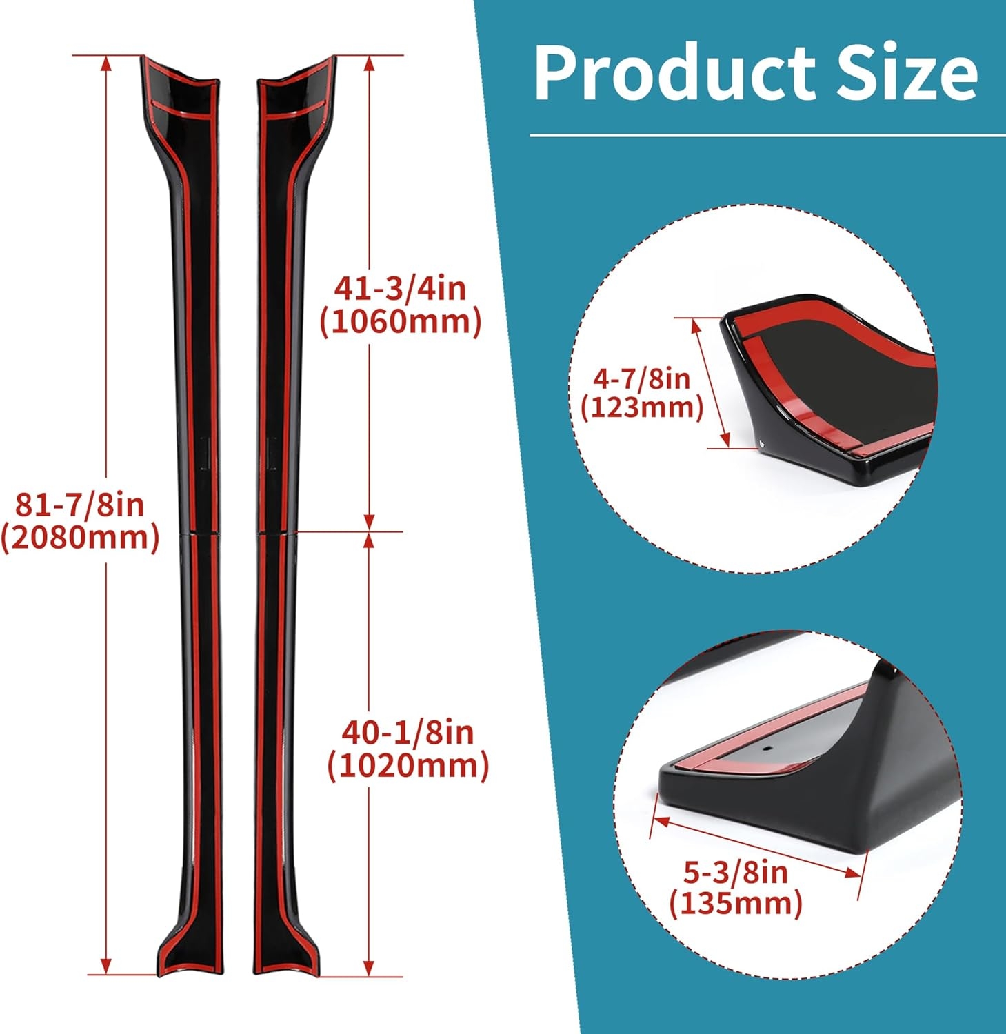 Kojem Side Skirt Extension Replacement 4Pcs Compatible with Tesla Model 3 2017-2023 Rocker Panels Guard Body Kit Black ABS Plastic Painted Side Trim - Image 4