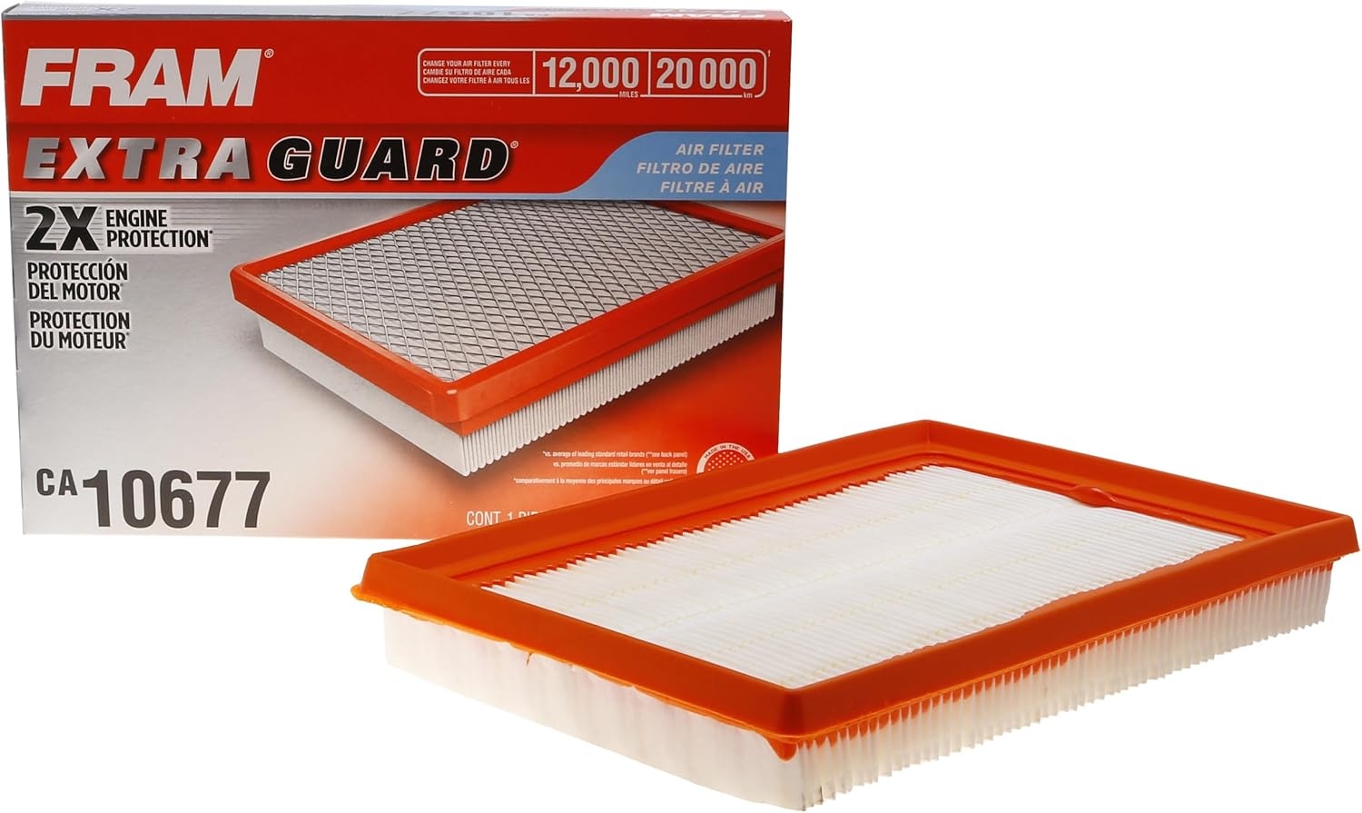 FRAM Extra Guard CA10677 Replacement Engine Air Filter for Select Lexus and Toyota Models, Provides Up to 12 Months or 12,000 Miles Filter Protection