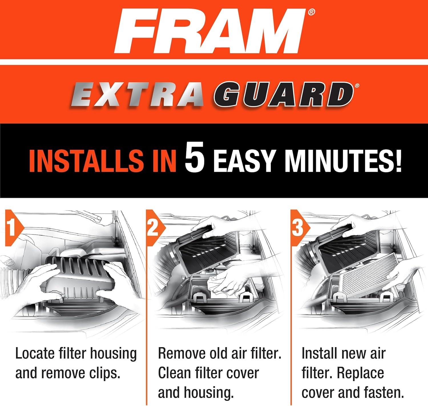 FRAM Extra Guard CA9997 Replacement Engine Air Filter for Select Subaru Models, Provides Up to 12 Months or 12,000 Miles Filter Protection - Image 6