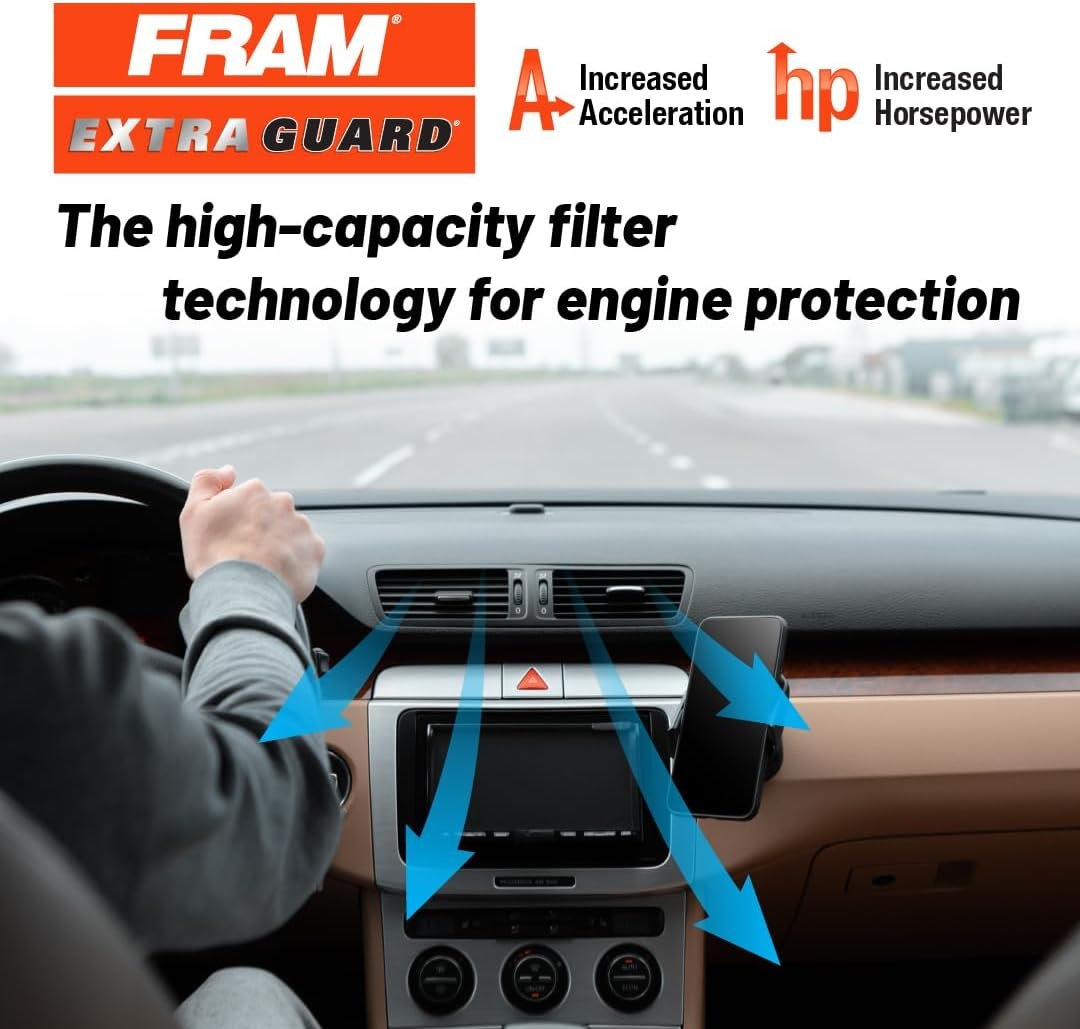 FRAM Extra Guard CA11480 Replacement Engine Air Filter for Select Ford and Lincoln Models, Provides Up to 12 Months or 12,000 Miles Filter Protection - Image 3