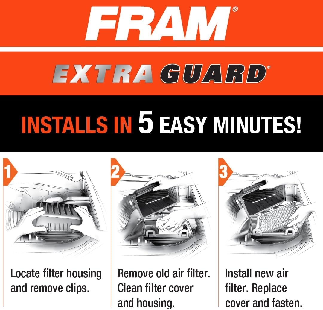 FRAM Extra Guard CA11480 Replacement Engine Air Filter for Select Ford and Lincoln Models, Provides Up to 12 Months or 12,000 Miles Filter Protection - Image 6