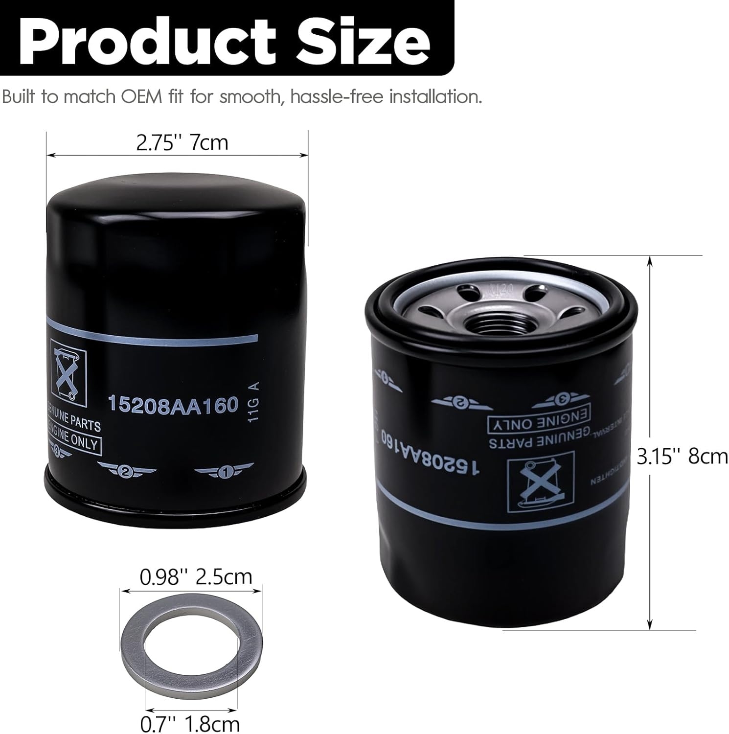 15208AA21A Engine Oil Filters Fit for Subaru 2013-25 Outback & Legacy, 2012-25 Impreza, 2011-25 Forester, 2016-25 Crosstrek, 2013-25 XV Crosstrek, 2019-25 Ascent Replace 15208AA160,15208AA20A(3 Pack) - Image 6