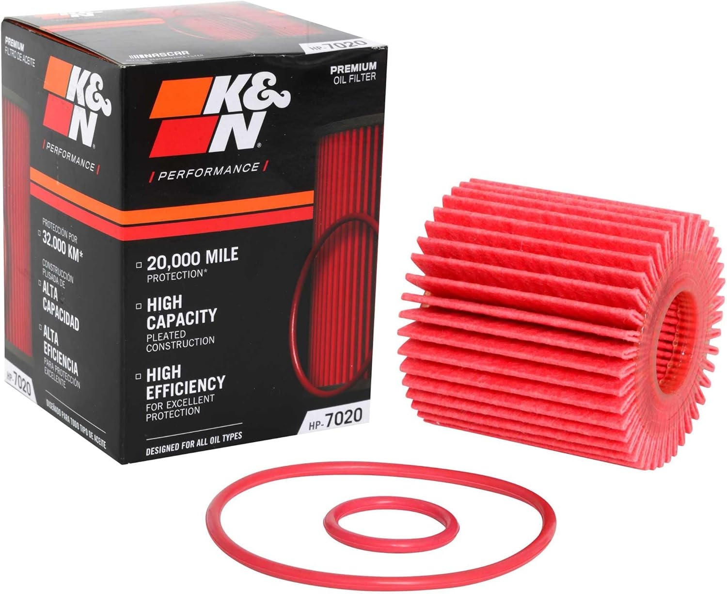 K&N Oil Filter: 20,000 Mile Engine Protection, High Capacity/High Efficiency: Compatible with 2005-2021 LEXUS/TOYOTA/LOTUS/SCION (See Product Description for Select Models), HP-7020