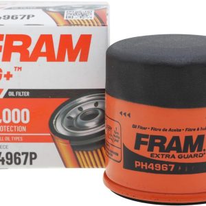 FRAM EG+ PH4967P, 10K Mile Change Automotive Replacement Interval Spin-On Engine Oil Filter for Select Vehicle Models