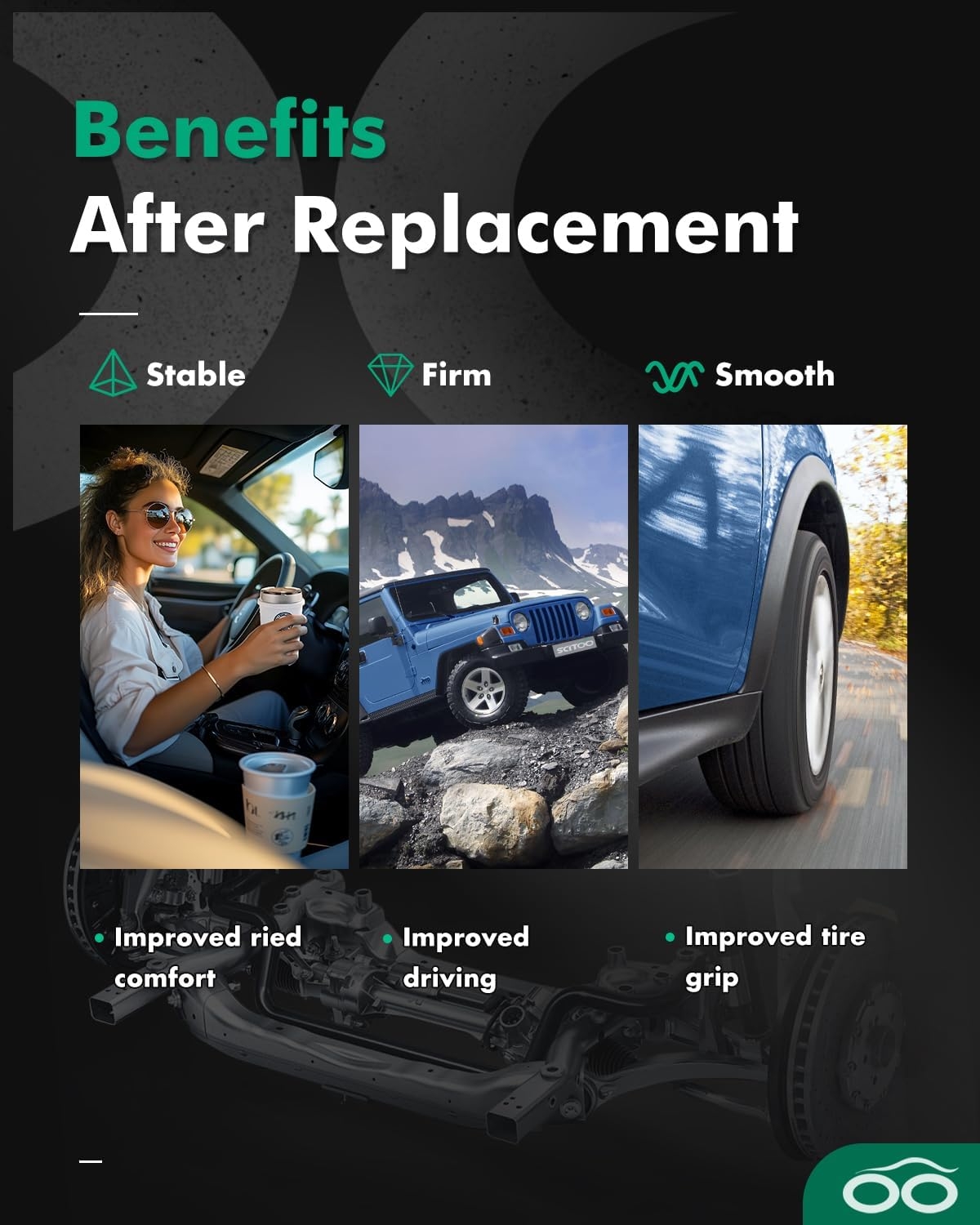 Shocks,SCITOO Front Rear Gas Struts Shock Absorbers Accessories Fit for 2000 2001 2002 2003 2004 2005 2006 for Chevy Suburban 1500/for Tahoe GMC Yukon/for Yukon XL 1500 344381 344384 Set of 4 - Image 8