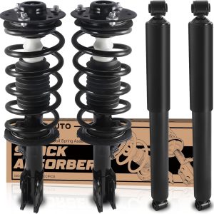 Front + Rear Strut Shocks Assembly Compatible with 2010 2011 2012 2013 2014 2015 2016 2017 Chevy Equinox GMC Terrain (w/o 19 Inch Wheels) Coil Spring Shocks Absorbers