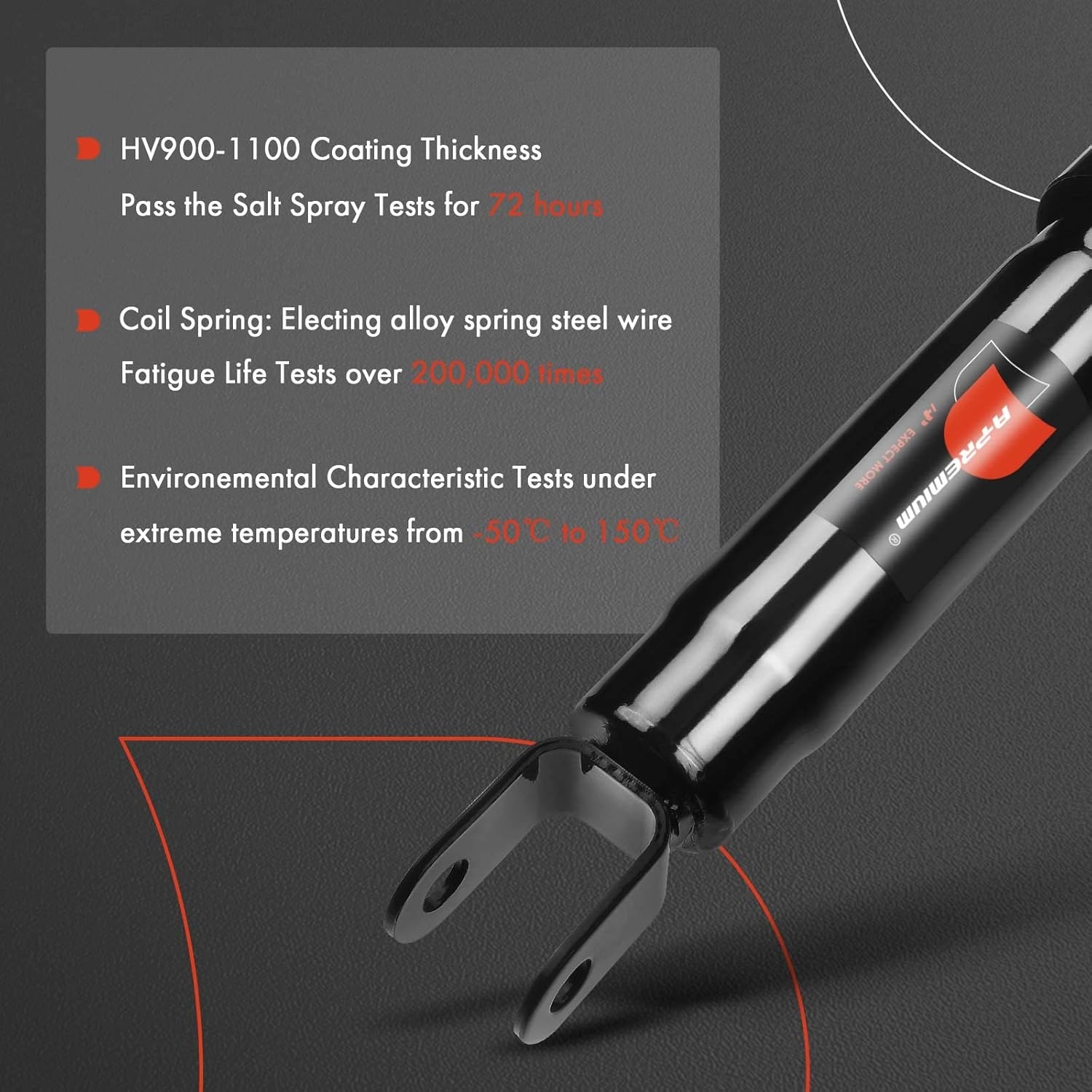 A-Premium Front Shock Absorber Compatible with Hummer H3 2006-2010, 2-PC Set - Image 4