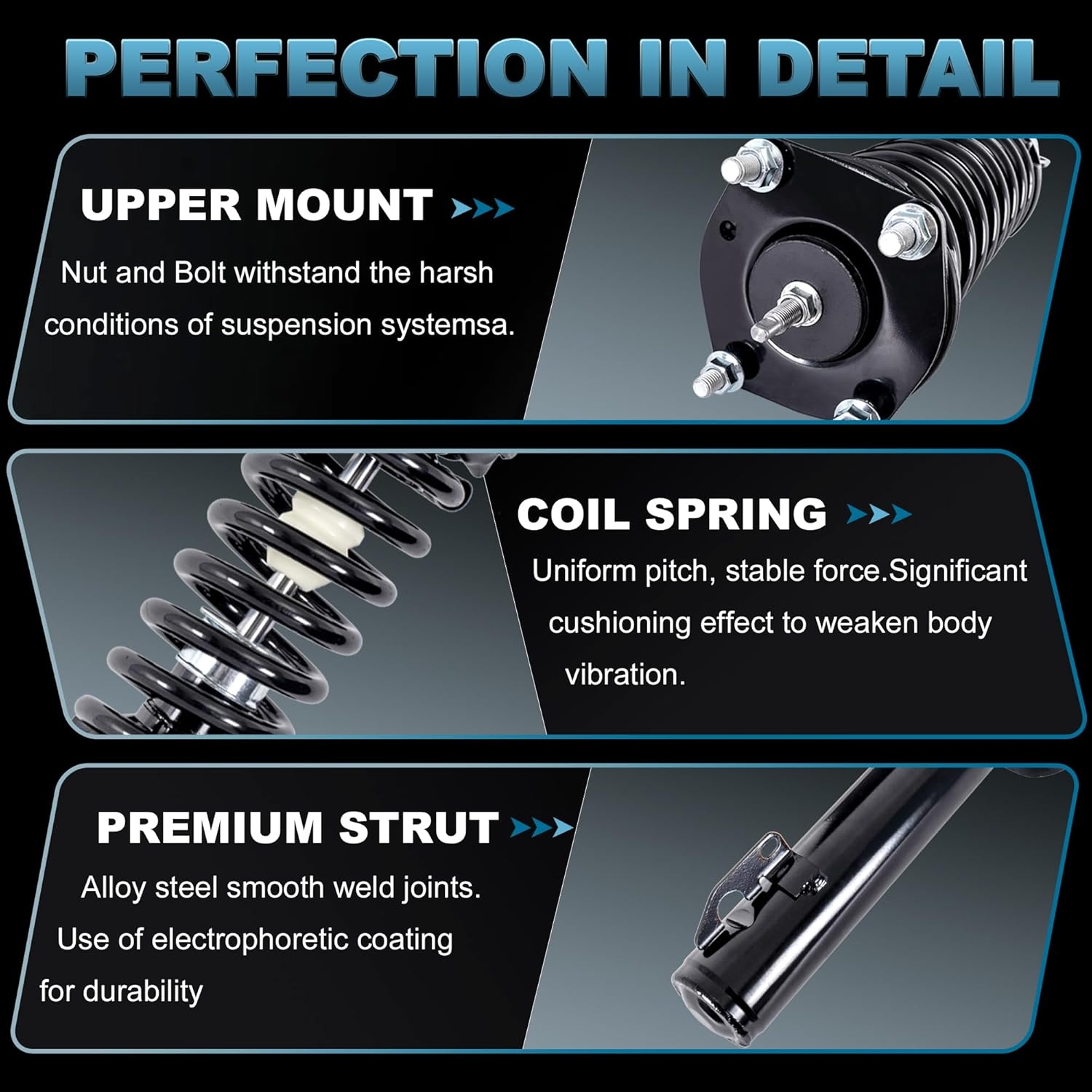 EVERESTWAY Front Struts Assembly Compatible for 2008 2009 2010 2011 2012 Nissan Rogue 2.5L Coil Spring Shock Absorber 11733 11734 - Image 3