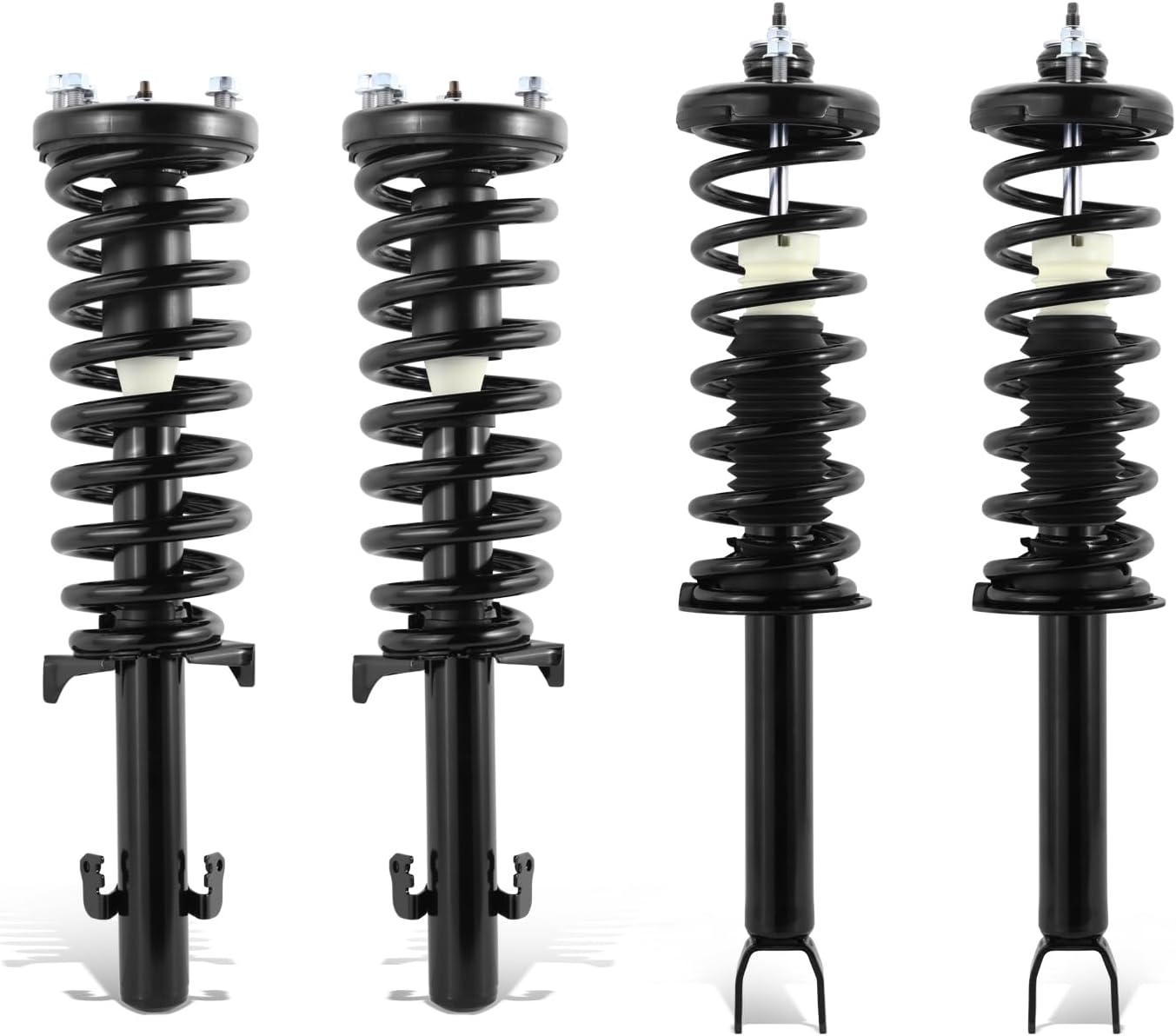 Auto Dynasty Pair of Front Coil Spring Shock Strut Mount Assembly and Rear Struts Shock Absorber Compatible with Honda Accord 2008-2012, Matte Black Powdercoat