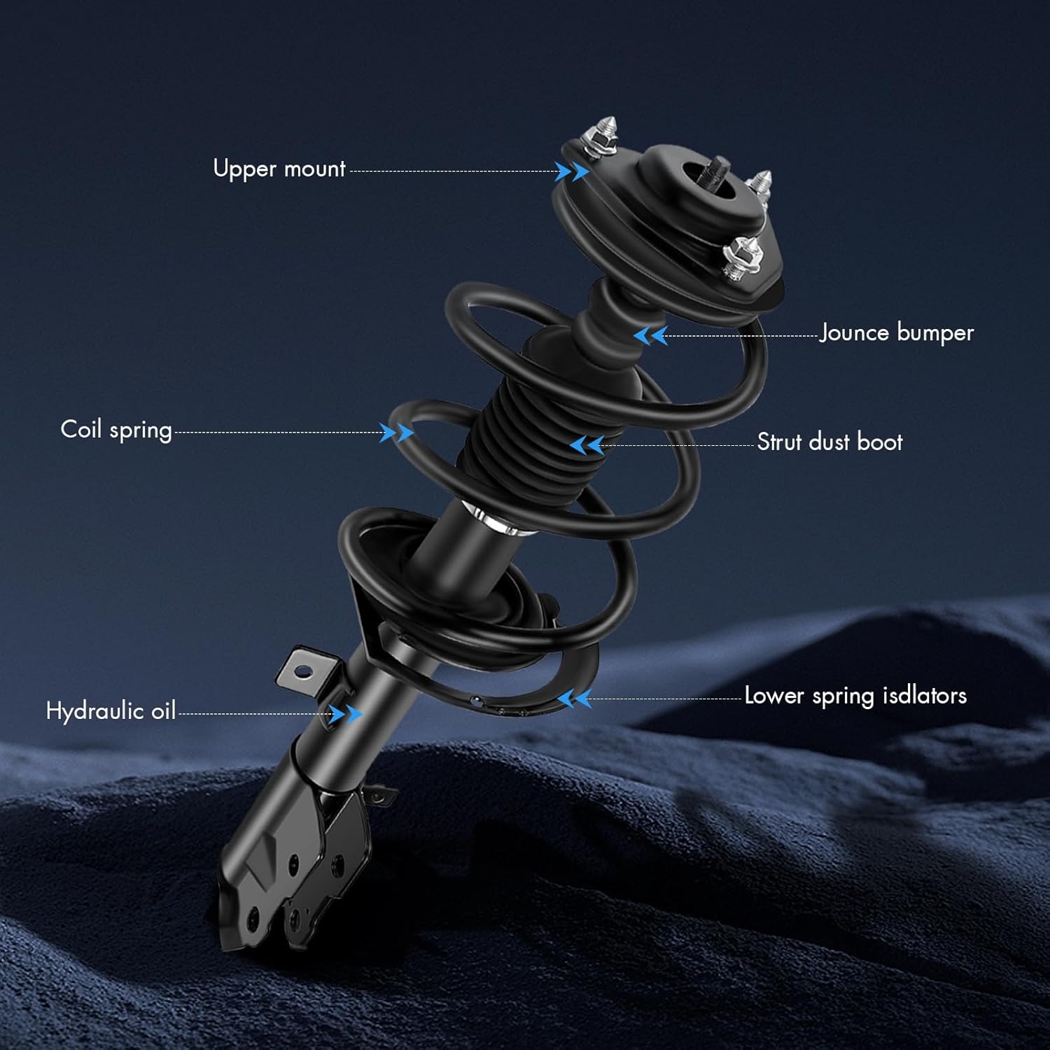 ASAPE 2PCS Front Complete Struts Assembly w/Coil Spring 4WD Fit for 2007-2017 for Jeep Compass 2007-2017 for Jeep Patriot 2007-2012 for Dodge Caliber Shock Absorber Assembly Replace OE 172367 172368 - Image 3