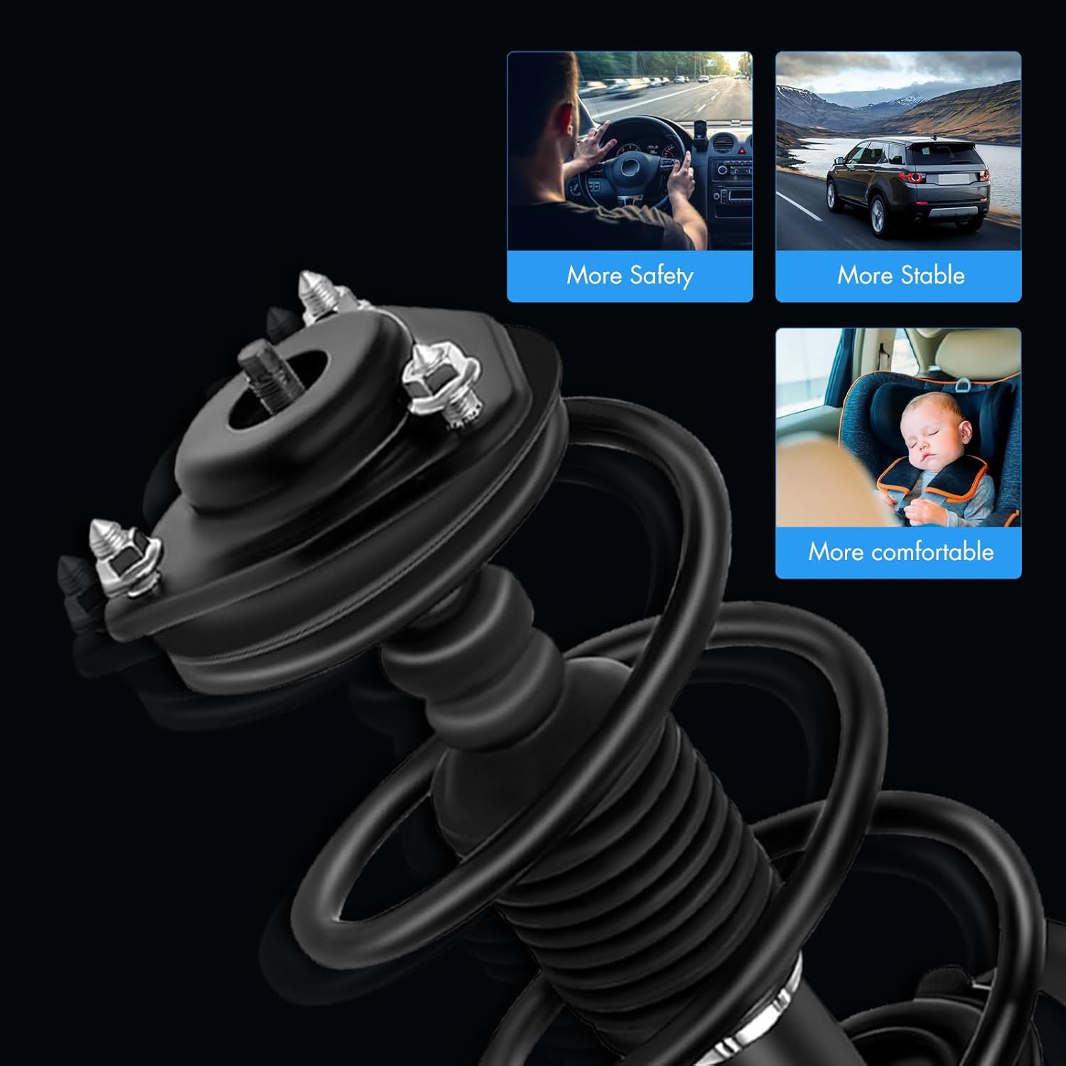 ASAPE 2PCS Front Complete Struts Assembly w/Coil Spring 4WD Fit for 2007-2017 for Jeep Compass 2007-2017 for Jeep Patriot 2007-2012 for Dodge Caliber Shock Absorber Assembly Replace OE 172367 172368 - Image 6