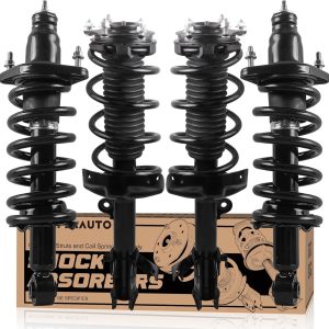 KUIPERAUTO Front and Rear Complete Strut Coil Spring Assembly Compatible for Honda CR-V 2007 2008 2009 2010 2011 (Set of 4) 11605 11606 172497R 172497L