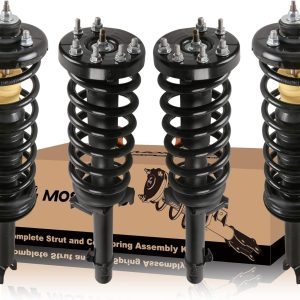MOSTPLUS Front+Rear Complete Shock Strut Spring Assembly Compatible for 2008-2012 Honda Accord Replaces 172562L 172562R 172563 Left & Right Shock Coil