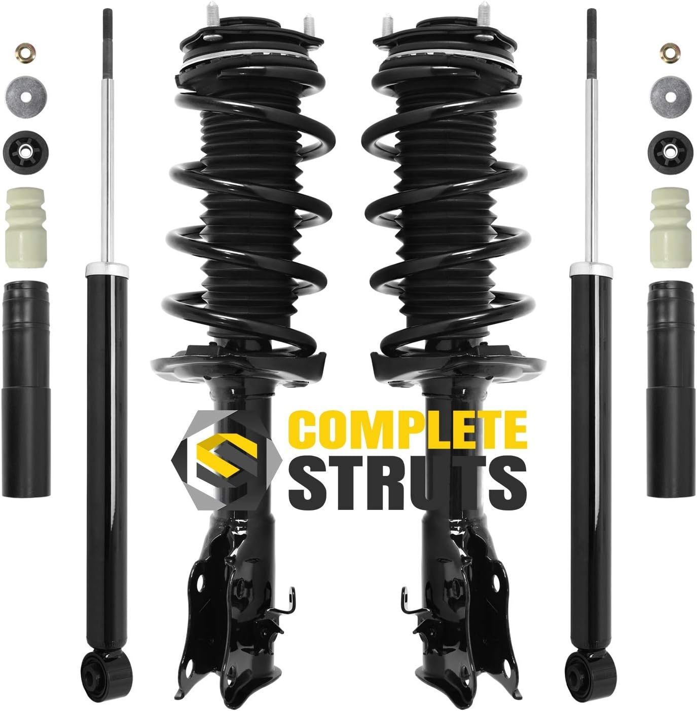 COMPLETESTRUTS - Front Complete Strut Assemblies with Coil Springs and Rear Shock Absorbers Replacement for 2006-2011 Honda Civic Coupe - Set of 4